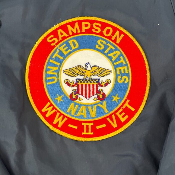 Vtg Don Alleson Athletic World War II Military Navy Vets Sampson Salts Jacket L - Picture 4 of 16